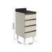Balcao Com Tampo 4G 40 cm MDF Kali 16410 Bianco Toq Bianco Toq Nicioli