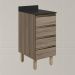 Balcao Com Tampo 4G 40 cm MDF Kali 16410 Carvalho Toq Carvalho Toq Nicioli