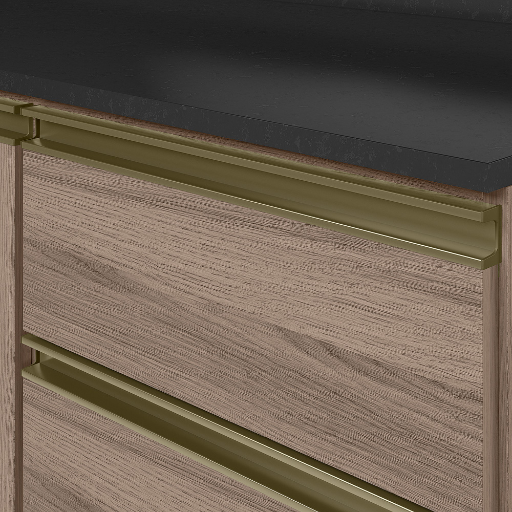 Balcao Com Tampo 4G 40 cm MDF Kali 16410 Carvalho Toq Carvalho Toq Nicioli