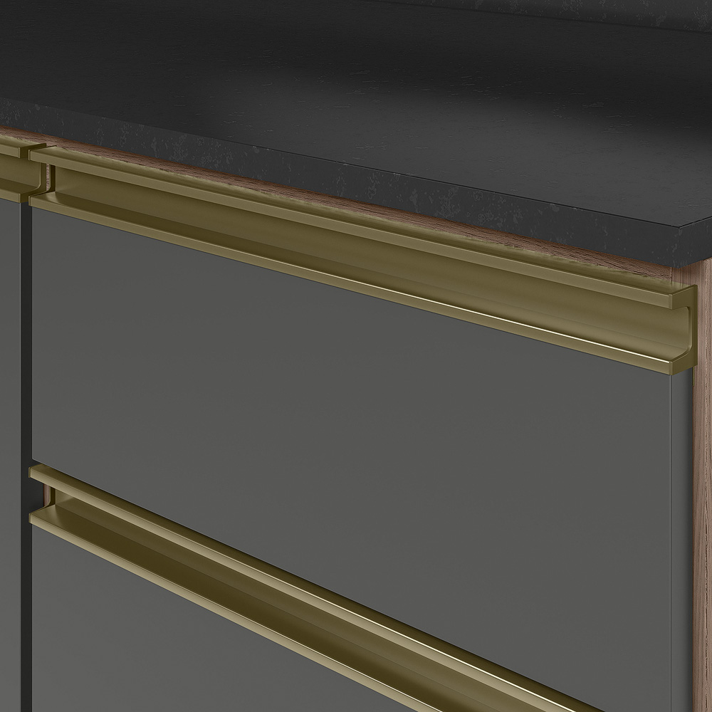 Balcao Com Tampo 4G 40 cm MDF Kali 16410 Carvalho Toq Chumbo Nicioli