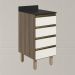 Balcao Com Tampo 4G 40 cm MDF Kali 16410 Carvalho Toq Off White Cetim Nicioli