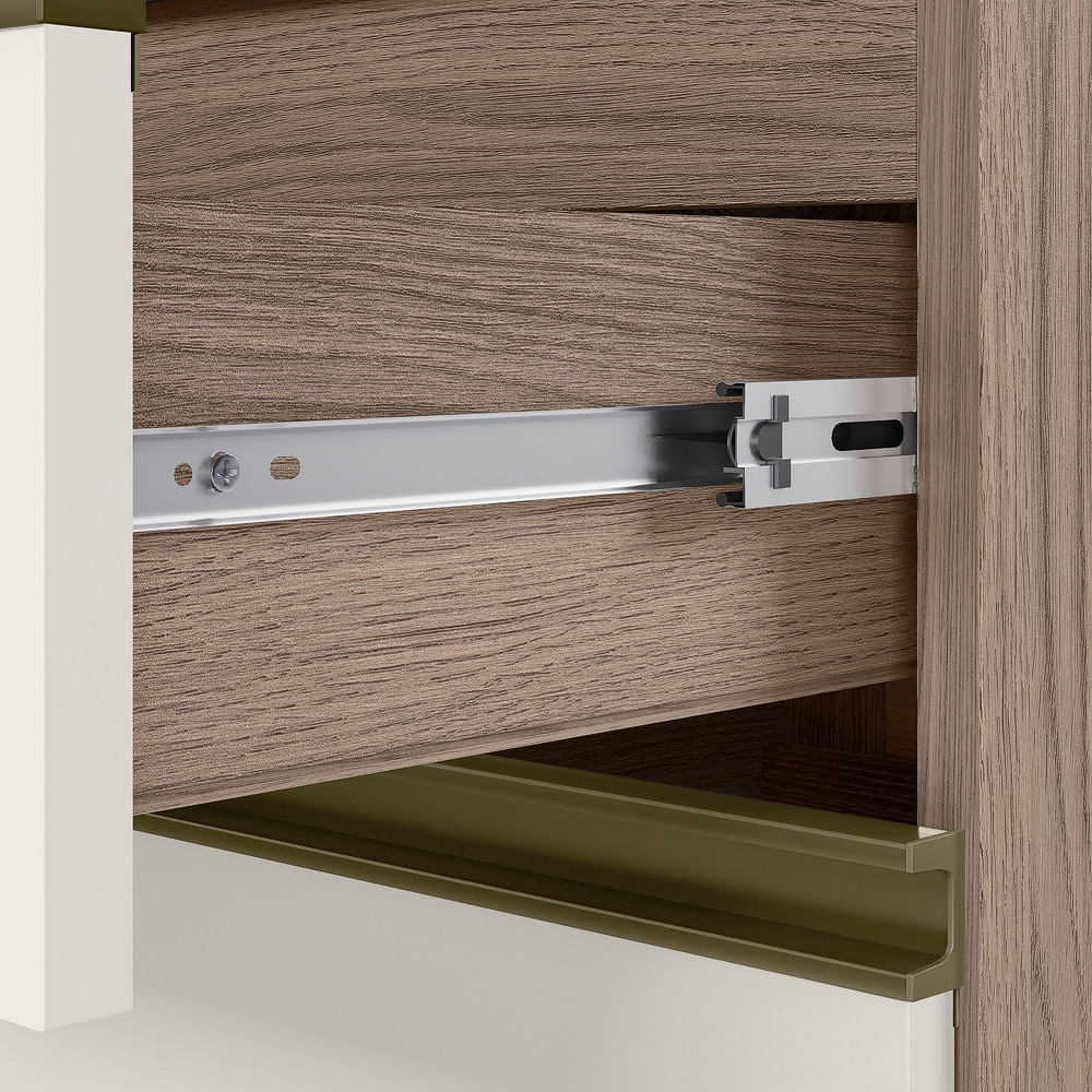 Balcao Com Tampo 4G 40 cm MDF Kali 16410 Carvalho Toq Off White Cetim Nicioli