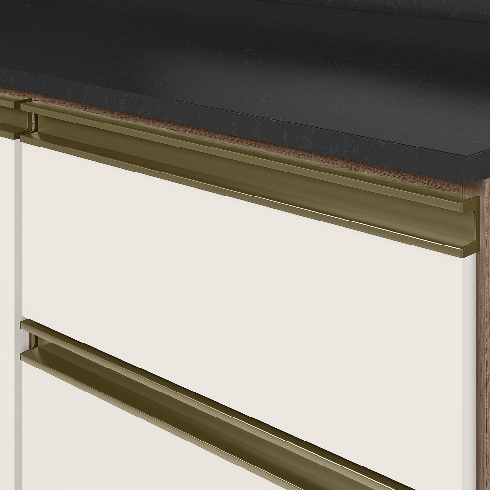 Balcao Com Tampo 4G 40 cm MDF Kali 16410 Carvalho Toq Off White Cetim Nicioli