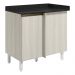 Balcao Com Tampo Canto Reto MDF Kali 12227 Bianco Toq Bianco Toq Nicioli