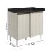 Balcao Com Tampo Canto Reto MDF Kali 12227 Bianco Toq Bianco Toq Nicioli