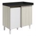 Balcao Com Tampo Canto Reto MDF Kali 12227 Bianco Toq Branco Uv Nicioli