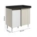 Balcao Com Tampo Canto Reto MDF Kali 12227 Bianco Toq Branco Uv Nicioli