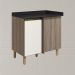 Balcao Com Tampo Canto Reto MDF Kali 12227 Carvalho Toq Off White Cetim Nicioli