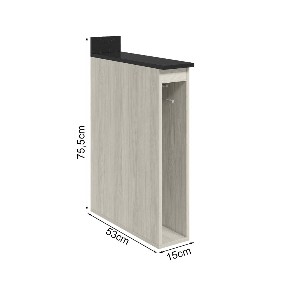 Balcao Guardanapeiro Com Tampo 15 cm MDF Kali 12215 Bianco Toq Nicioli