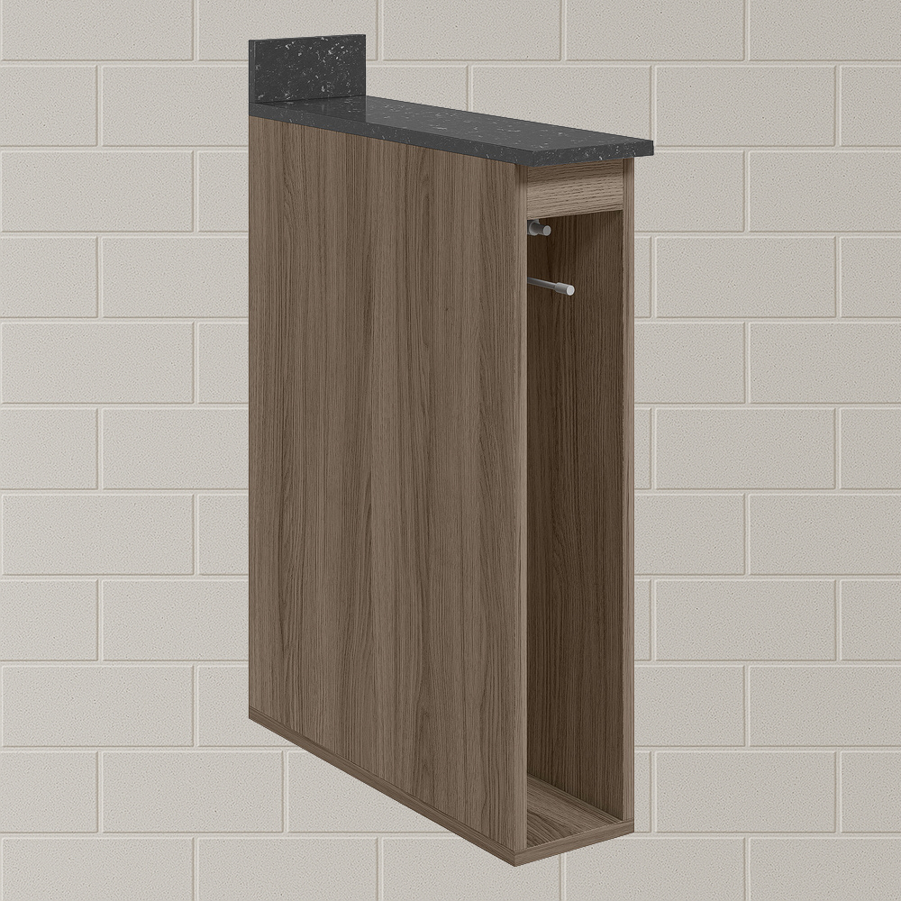 Balcao Guardanapeiro Com Tampo 15 cm MDF Kali 12215 Carvalho Toq Nicioli