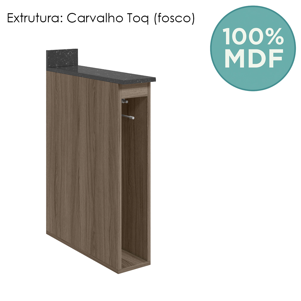 Balcao Guardanapeiro Com Tampo 15 cm MDF Kali 12215 Carvalho Toq Nicioli