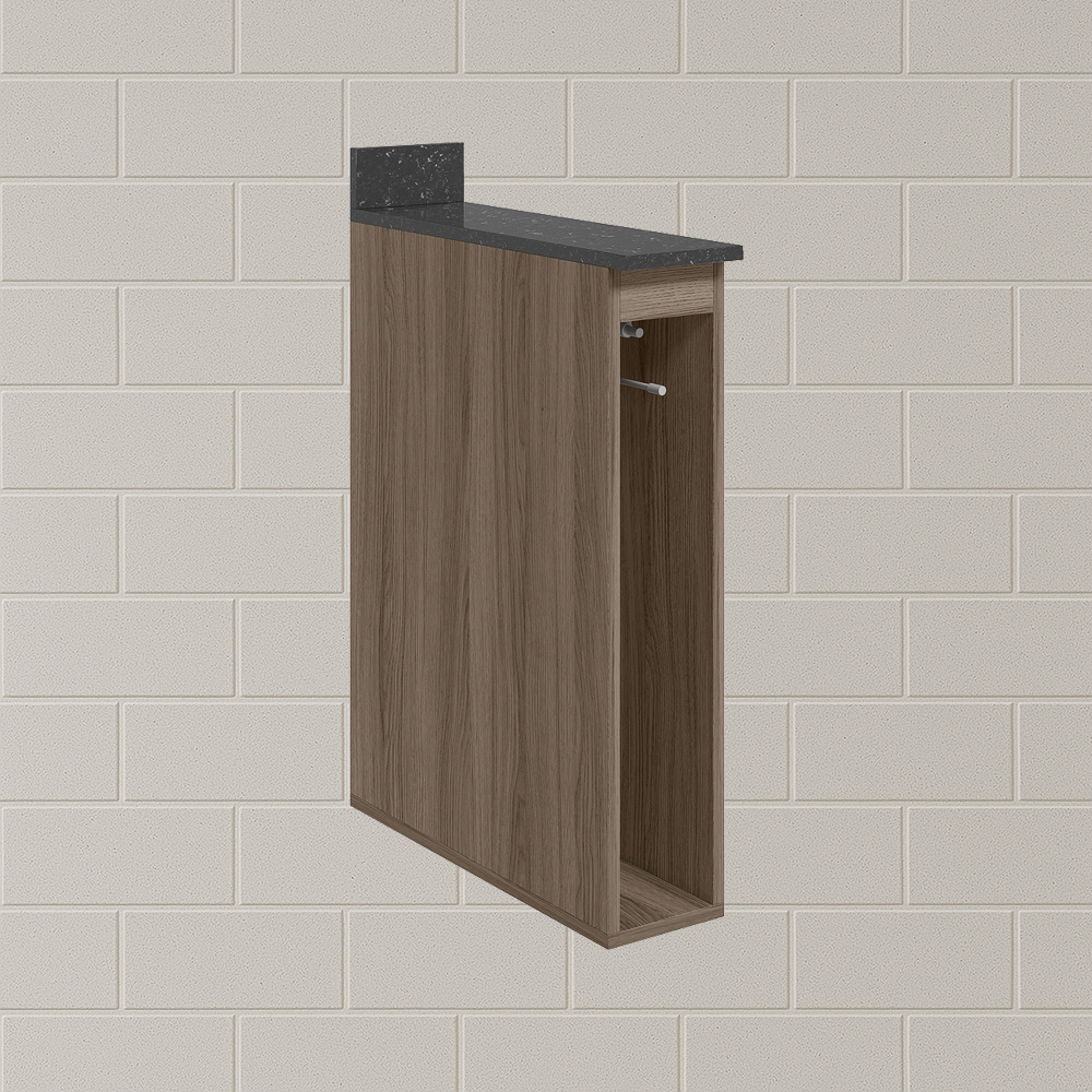 Balcao Guardanapeiro Com Tampo 15 cm MDF Kali 12215 Carvalho Toq Nicioli