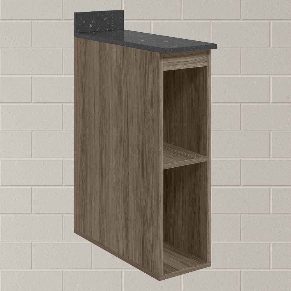 Balcao Nicho Com Tampo 20 cm MDF Kali 12216 Carvalho Toq Nicioli