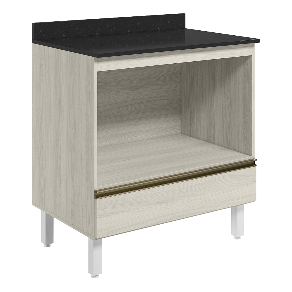 Balcao Nicho Forno 80cm MDF Kali 16406 Bianco Toq Bianco Toq Nicioli