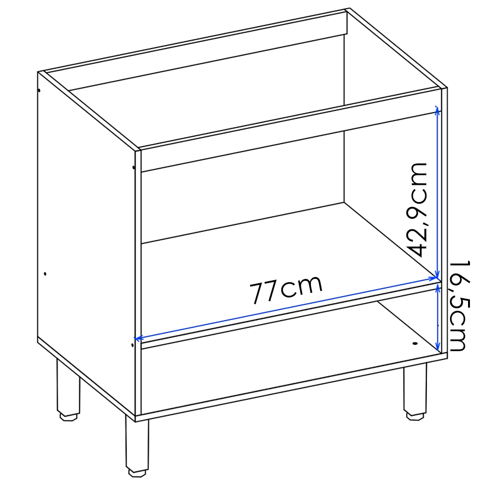 Balcao Nicho Forno 80cm MDF Kali 16406 Carvalho Toq Bianco Toq Nicioli