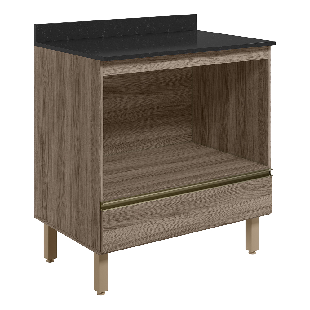 Balcao Nicho Forno 80cm MDF Kali 16406 Carvalho Toq Carvalho Toq Nicioli