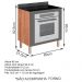 Balcao Para Forno Embutido 80CM MDF Kali Premium 12226x21 Carvalho Rust Chumbo Nicioli