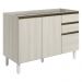 Balcao Para Pia 2P 3G 120cm MDF Kali 16417 Bianco Toq Bianco Toq Nicioli