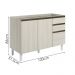 Balcao Para Pia 2P 3G 120cm MDF Kali 16417 Bianco Toq Bianco Toq Nicioli