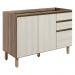 Balcao Para Pia 2P 3G 120cm MDF Kali 16417 Carvalho Toq Bianco Toq Nicioli