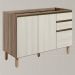 Balcao Para Pia 2P 3G 120cm MDF Kali 16417 Carvalho Toq Bianco Toq Nicioli