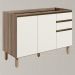 Balcao Para Pia 2P 3G 120cm MDF Kali 16417 Carvalho Toq Off White Cetim Nicioli