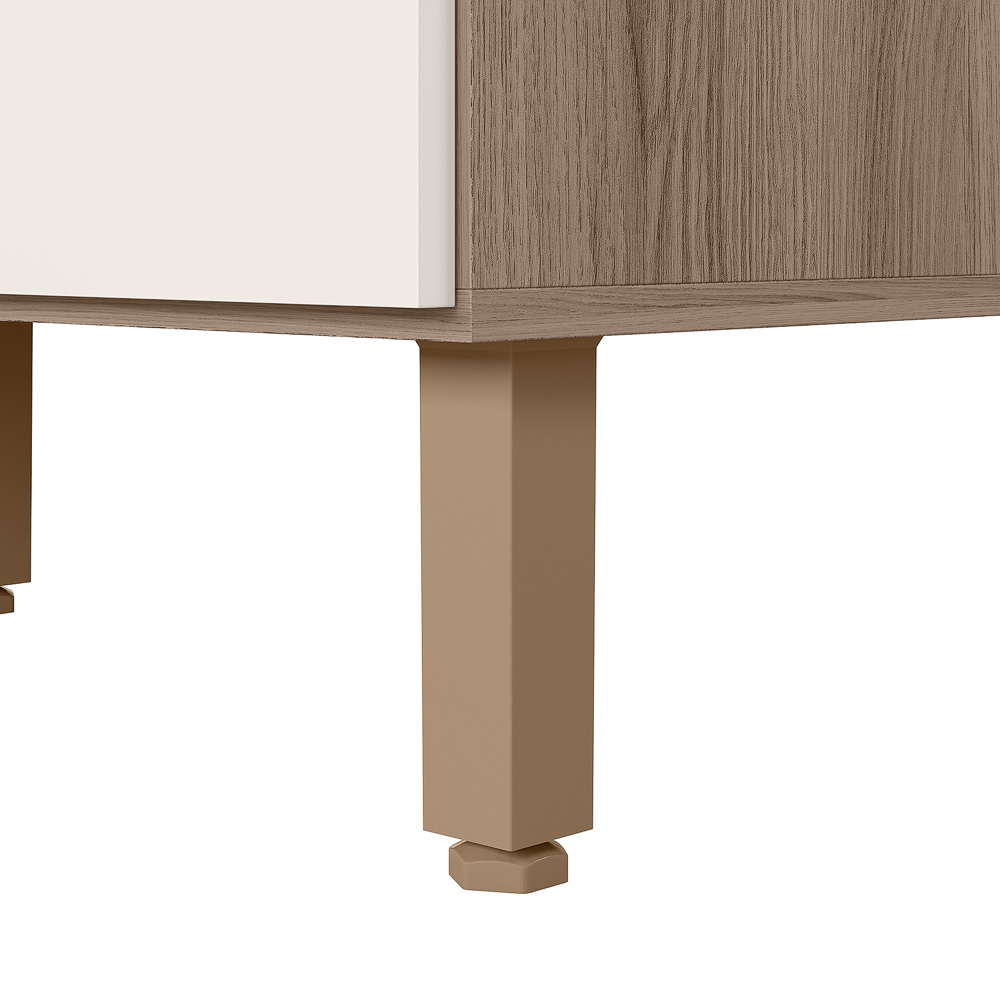 Balcao Para Pia 2P 3G 120cm MDF Kali 16417 Carvalho Toq Off White Cetim Nicioli