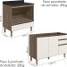 Balcao Pia e Balcao Forno MDF Kali Carvalho Toq Off White Cetim Nicioli