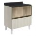 Balcao Tampo 2G Vidro 80cm MDF Kali 16415 Bianco Toq Bianco Toq Nicioli