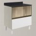 Balcao Tampo 2G Vidro 80cm MDF Kali 16415 Bianco Toq Branco Uv Nicioli