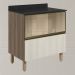 Balcao Tampo 2G Vidro 80cm MDF Kali 16415 Carvalho Toq Bianco Toq Nicioli