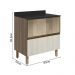 Balcao Tampo 2G Vidro 80cm MDF Kali 16415 Carvalho Toq Bianco Toq Nicioli