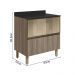 Balcao Tampo 2G Vidro 80cm MDF Kali 16415 Carvalho Toq Carvalho Toq Nicioli