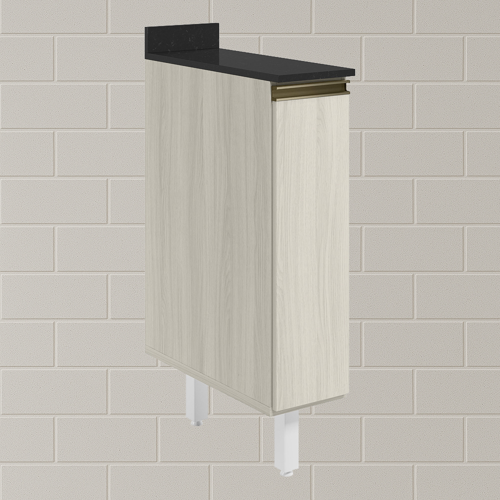 Balcao com Tampo 1P 20cm MDF Kali 16796 Bianco Toq Bianco Toq Nicioli