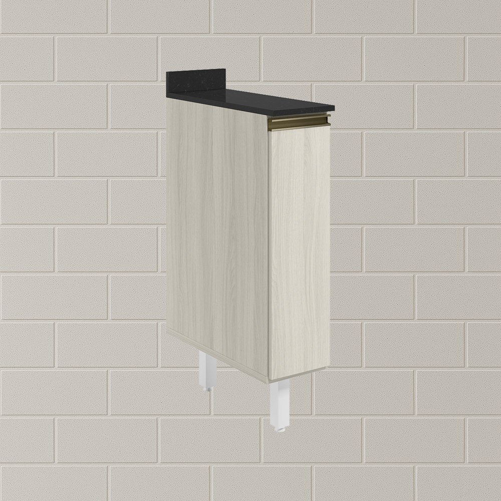 Balcao com Tampo 1P 20cm MDF Kali 16796 Bianco Toq Bianco Toq Nicioli