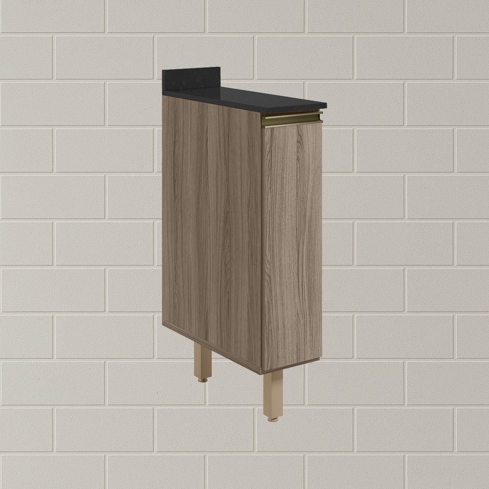 Balcao com Tampo 1P 20cm MDF Kali 16796 Carvalho Toq Carvalho Toq Nicioli