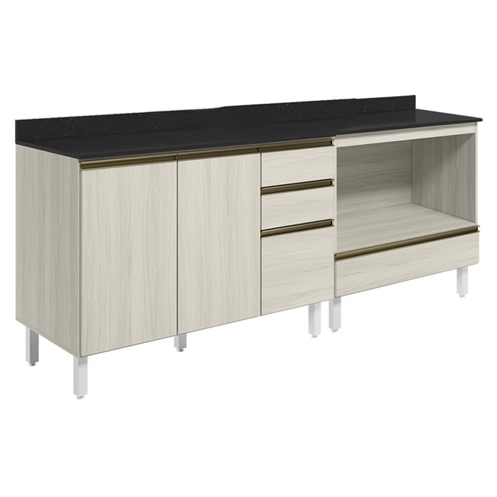 Balcao com Tampo e Balcao Forno MDF Kali Bianco Toq Bianco Toq Nicioli