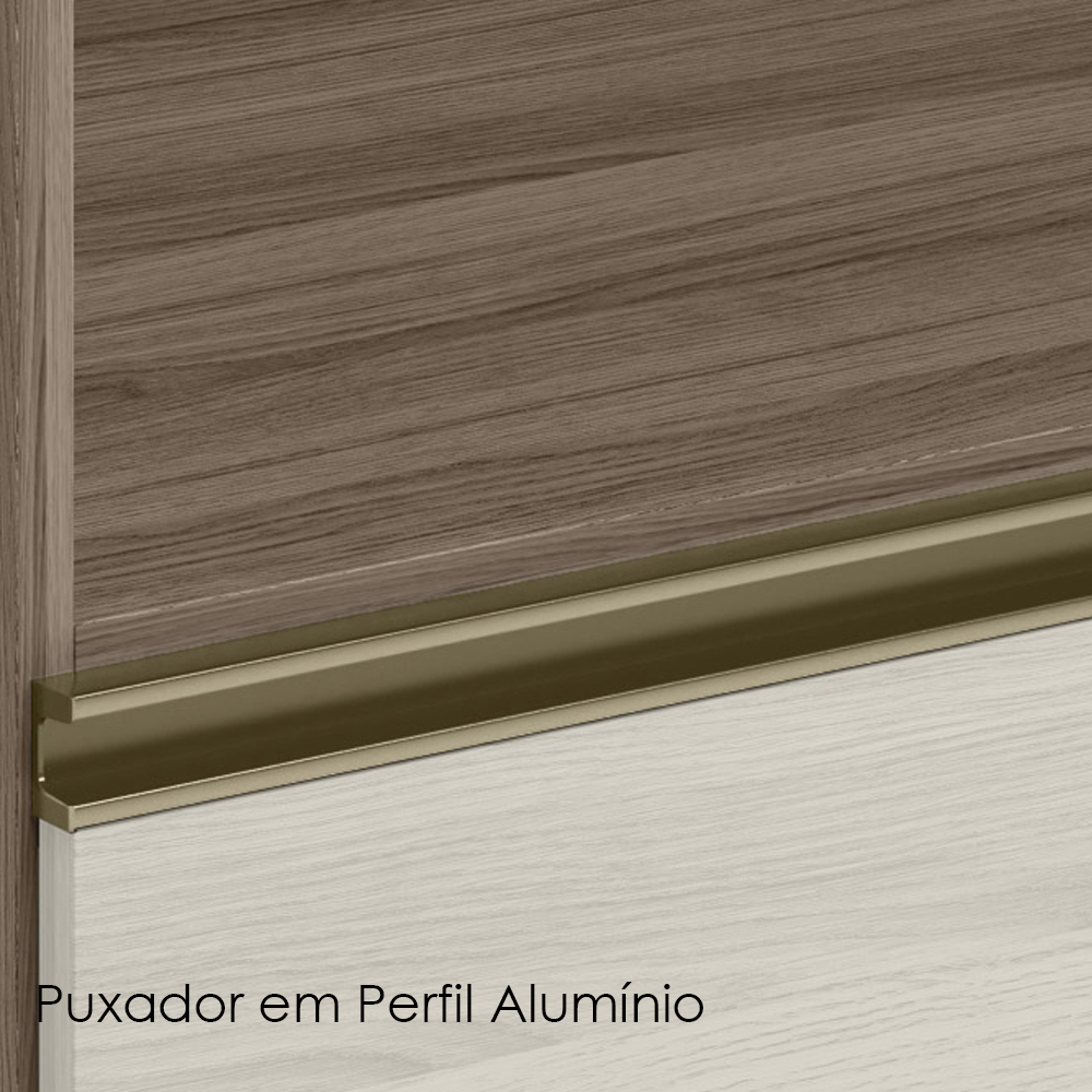 Balcao com Tampo e Balcao Forno MDF Kali Carvalho Toq Bianco Toq Nicioli