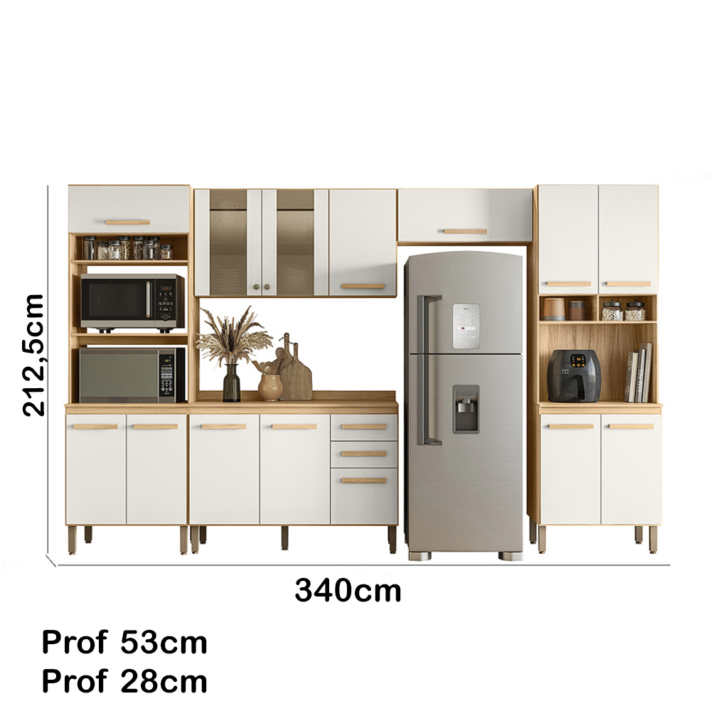 Cozinha Modulada 5 Peças 17011 Freijo Off White Cristal Nicioli