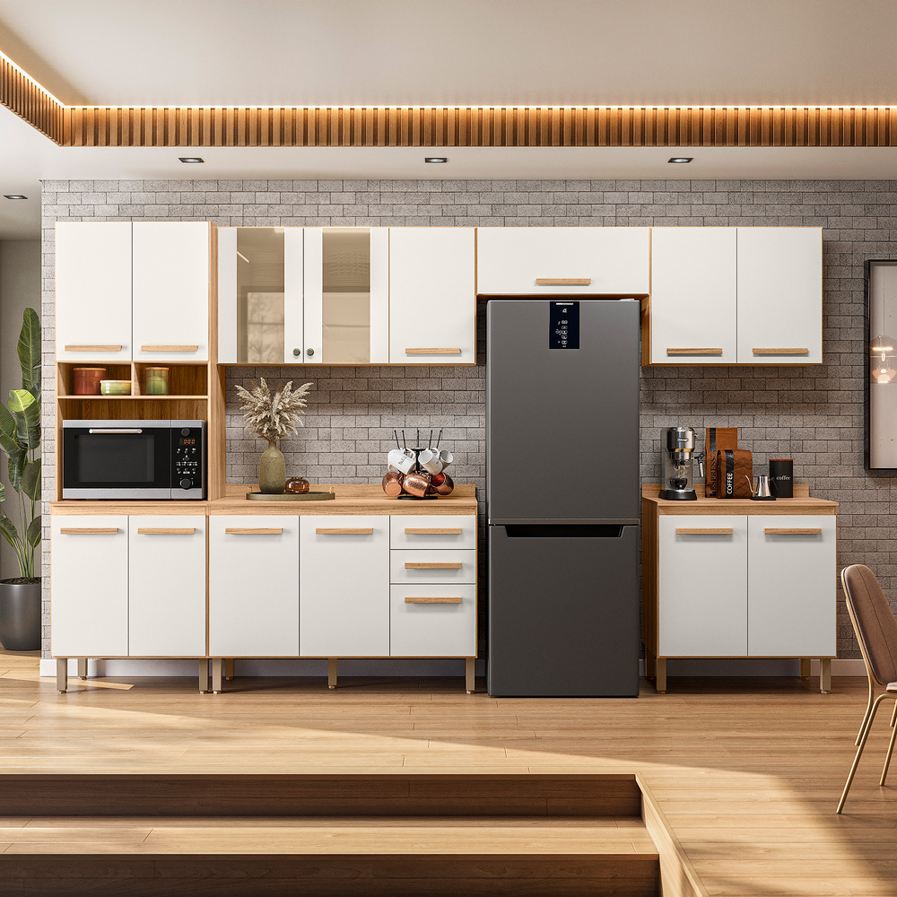 Cozinha Modulada 6 Peças 17008 Freijo Off White Cristal Nicioli