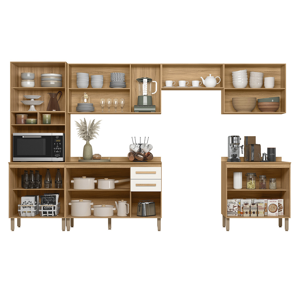 Cozinha Modulada 6 Peças 17008 Freijo Off White Cristal Nicioli
