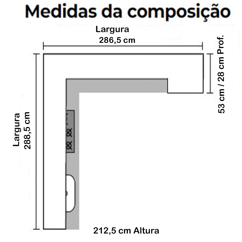 Cozinha Modulada 9 Peças 17018 Freijo Off White Cristal Nicioli