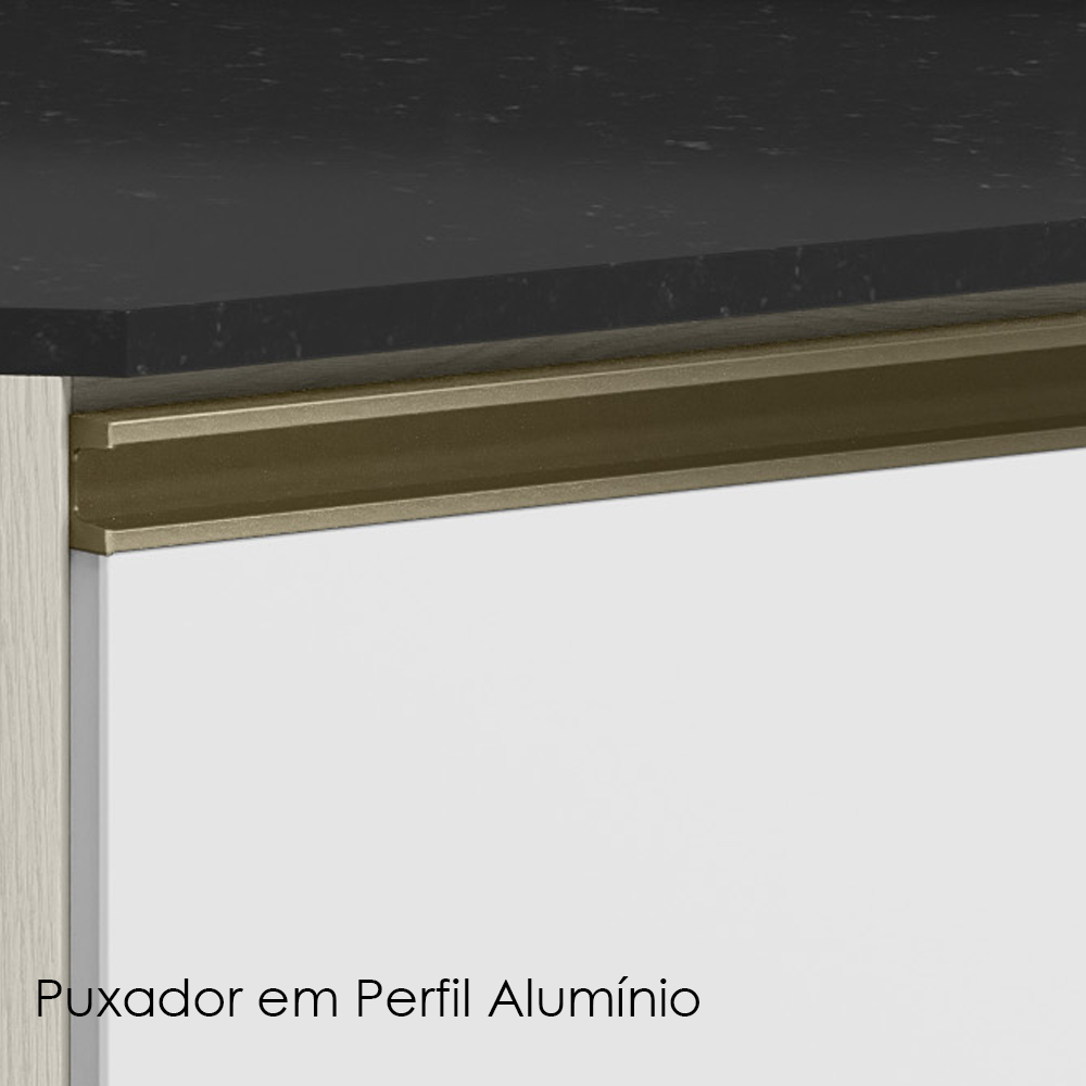 Cozinha Modulada 9 Peças MDF Kali Bianco Toq Branco Uv Nicioli