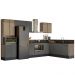 Cozinha Modulada 9 Peças MDF Kali Carvalho Toq Chumbo Nicioli