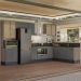 Cozinha Modulada 9 Peças MDF Kali Carvalho Toq Chumbo Nicioli