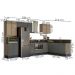 Cozinha Modulada 9 Peças MDF Kali Carvalho Toq Chumbo Nicioli