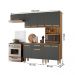 Cozinha com Balcão Lemon com 10 Portas e 1 Gaveta 222 cm Freijo/Chumbo