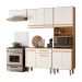 Cozinha com Balcão Lemon com 10 Portas e 1 Gaveta 222 cm Freijo/Off White