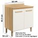 Kit Armario Aereo e Balcao 80cm 16978x16986 Freijo Off White Cristal Nicioli
