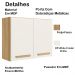Kit Armario Aereo e Balcao 80cm 16980x16986 Freijo Off White Cristal Nicioli